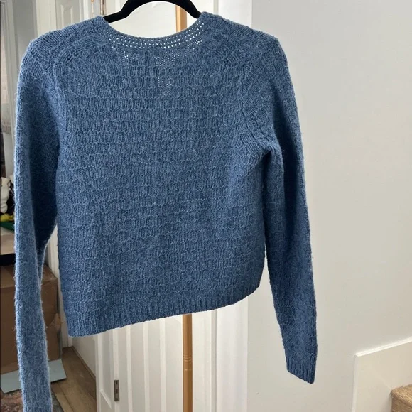 ALEX MILL Merino Wool Knit Relaxed Button Down Cardigan Sweater Slate Blue XS - Picture 4 of 6